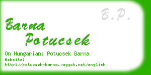 barna potucsek business card